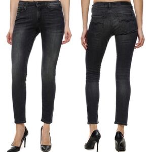 Mother High Waisted Looker Jeans Black Hawk Womens Size 25 US Made Skinny Denim‎